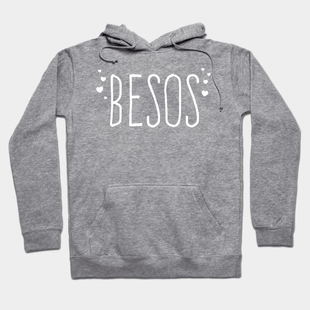 Besos - Kisses - White vintage design Hoodie by verde